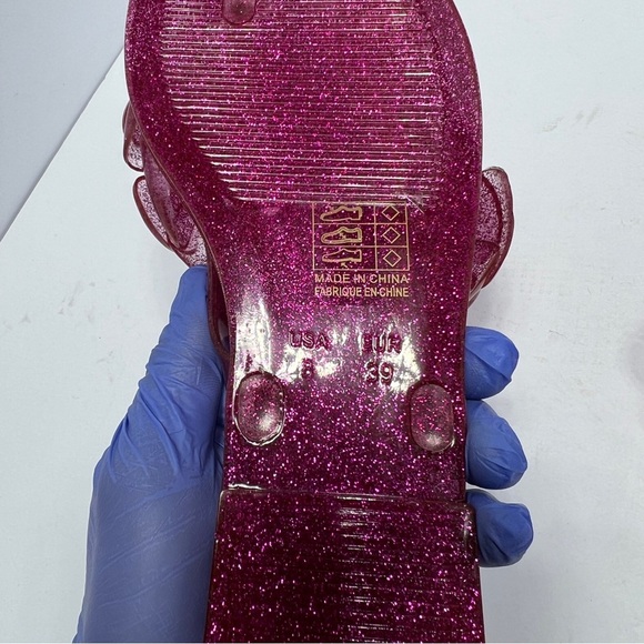 Jeffrey Campbell Floralee Slide Sandal Fuchsia Pink Jelly New Size 8 - Picture 7 of 7